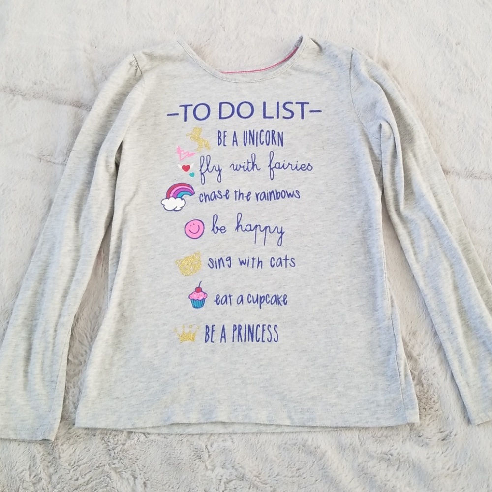 Girls "To Do" list long sleeve tee